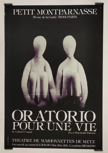 Oratorio pour une vie 1980 Affiche Originale Spectacle Théâtre