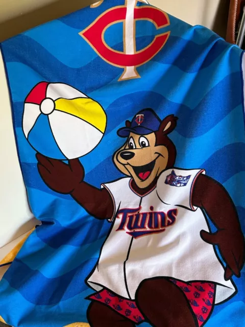 MN Twins Bear Mascot Towel Blanket, 29" x 58", one-sided, Fort Myers and Sanibel