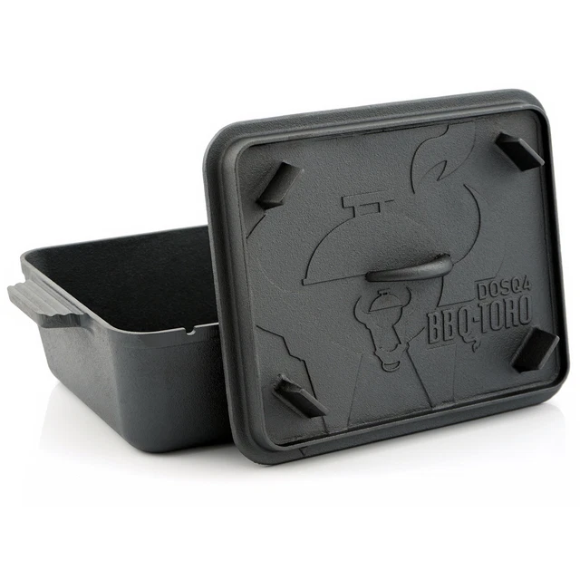 BBQ-Toro Dutch Oven Bräter 5,5 Liter Gusseisen Brotbacktopf rechteckig Gusstopf