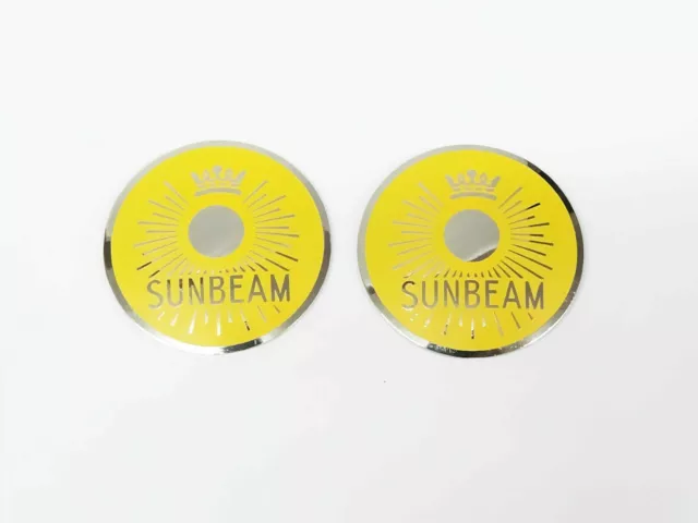 Vintage Classic Motorcycle Sunbeam S7 S8 Petrol /Fuel Tank Yellow Badges Pair