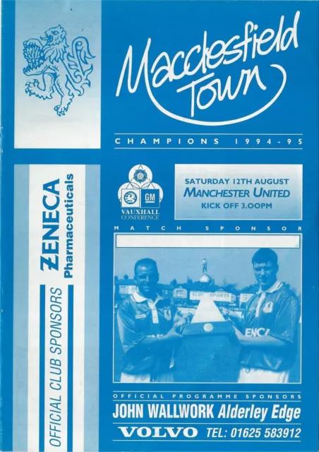 MACCLESFIELD TOWN v MANCHESTER UNITED MAN UTD PRE-SEASON FRIENDLY 1995/96