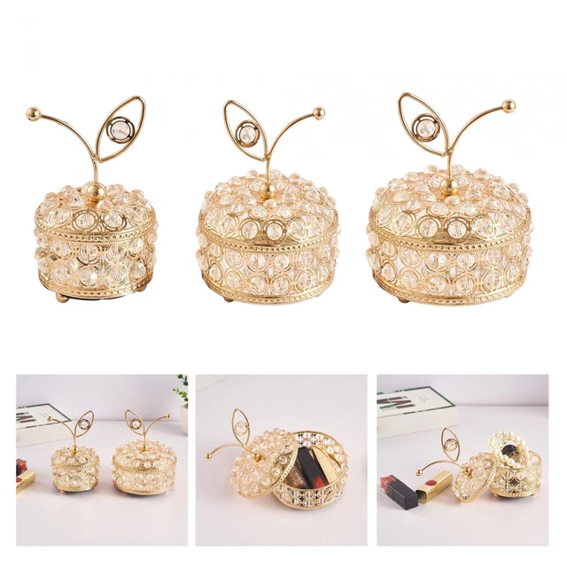 Boîte à bijoux en cristal Organisateur de bibelots Boucles d'oreilles Bagues