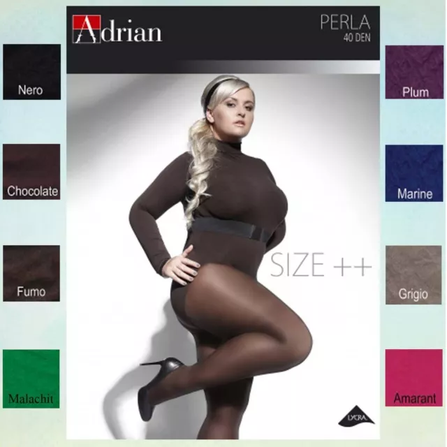 * Perla * Pantyhose For Women With Curvy Shapes * 40 Den * Xl - 4Xl U.