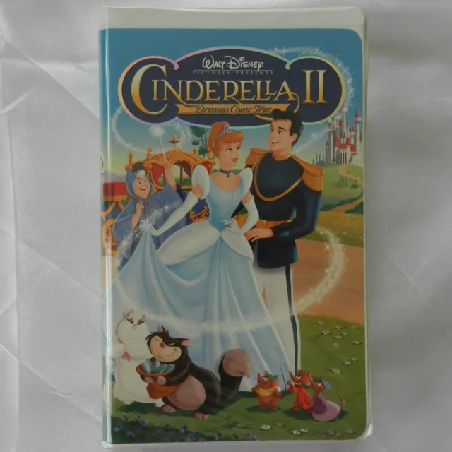 Disney's "CINDERALLA II: DREAMS COME TRUE" VHS Tape In White Clamshell Case