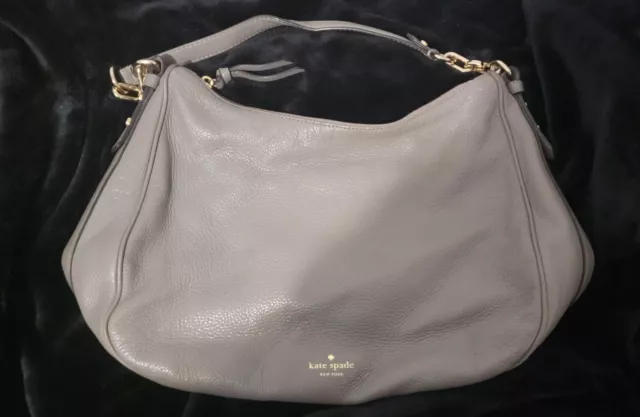 Kate Spade Cobble Hill Ella Satchel Shoulder Crossbody Handbag Hobo Purse Grey