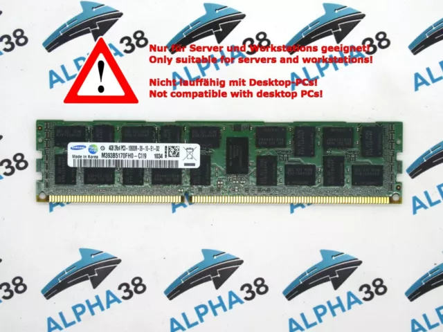 Samsung 4 GB Rdimm ECC Reg DDR3-1333 Idataplex dx360 M2 Serveur RAM