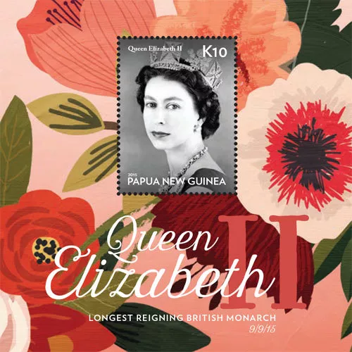 Papua New Guinea 2015 - Queen Elizabeth II Stamp souvenir sheet MNH