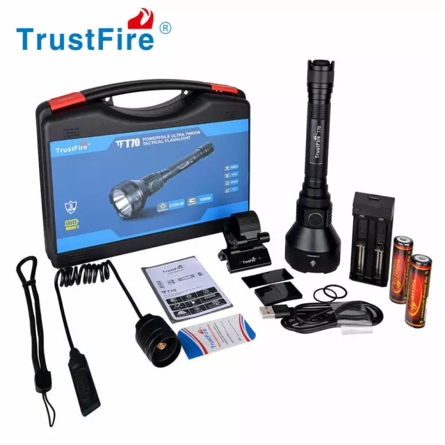 TrustFireT70 LED Hunting Torch Hunt Flashlight Powerful Rechargeable Rifle Light