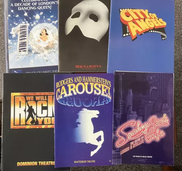 West End Theatre Programmes X 8 - Carousel; Mamma Mia; Sinatra; Phantom; Beauty