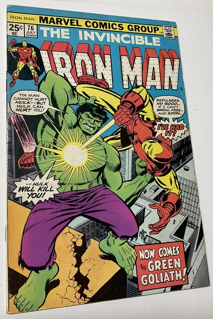 The INVINCIBLE IRON MAN 76 JULY 1975 MCU Marvel Comic Book HULK MANDARIN