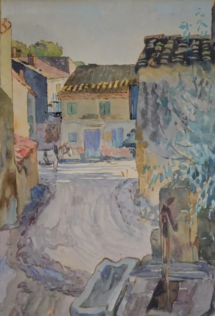 LELEE Léo(1872-1947)«Rue de village» Arles Fontvieille Alpilles Provence Avignon