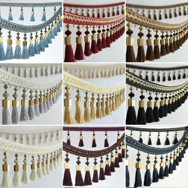 1m Curtain Tassel Fringe Edging Trim Upholstery Ribbon Tassel Sewing Craft