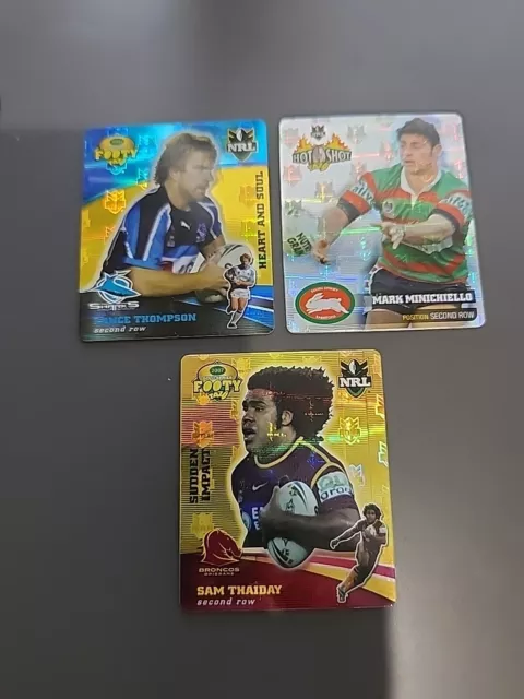 Various NRL Tazo's Gold & Silver Broncos Sharks Rabbitohs Smith's Chips 2000's