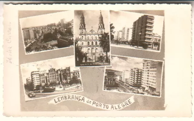 Brazil - 1954 Lembrança de Porto Alegre used real photo postcard