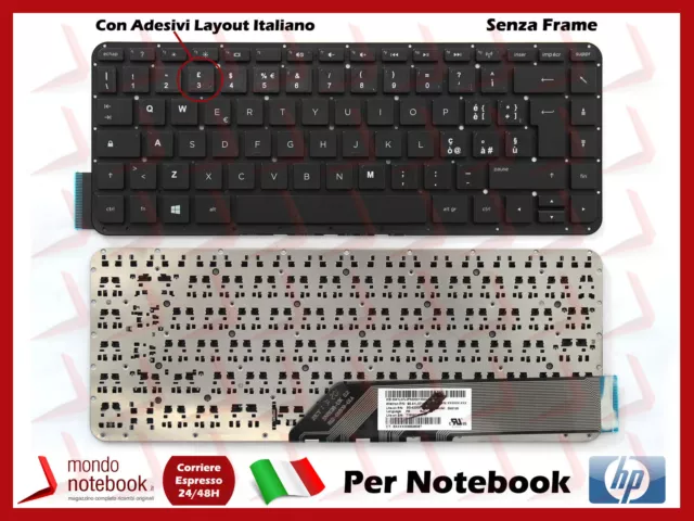 Clavier pour Notebook HP Pavilion 13-g110dx Avec Adhésifs Layout Italien