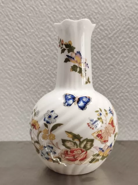 Aynsley Fine Bone China Cottage Garden Bud Vase Made In England 5" Florals