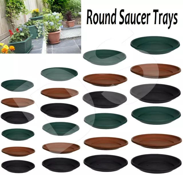 Plastic 20/27/32/43 cm Heavy Plant Pot Round Base Saucer Water Planter Drip Tray