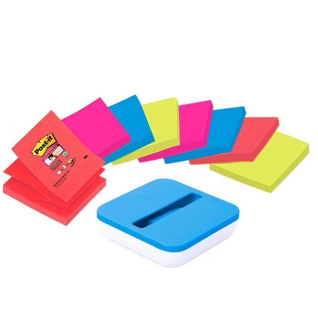 Dispenser da tavolo per Post it® Super Sticky Z Notes - VAL-SS8P-R330 - 8 ricari