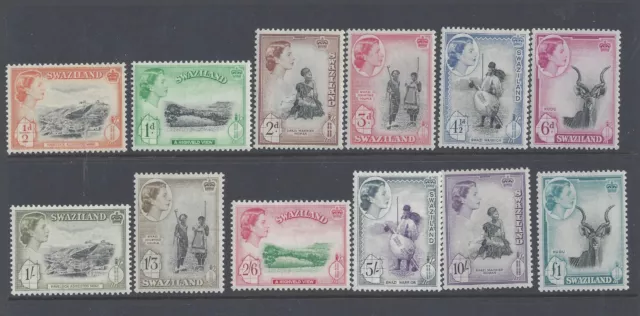Swaziland  Qeii 1956 Set Of 12 Mint Never Hinged  Sg 53/64