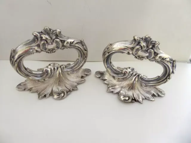 Antique Good Quality Silver Plated Entree Dish Pair of  Handles Heavy And Ornate