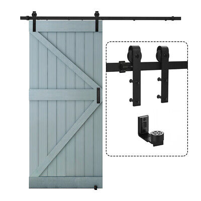 5'/6'/6.6'/8'/10' Sliding Barn Door Hardware Closet Track Kit Single Door,Black