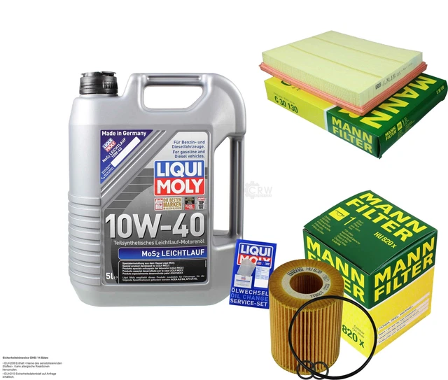 KIT ISPEZIONE FILTRO LIQUI MOLY Olio 5L 5W-40 per Peugeot 207 Wa