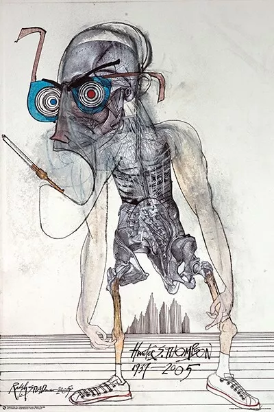 RALPH STEADMAN - HUNTER S THOMPSON ART POSTER - 24x36 - 11390