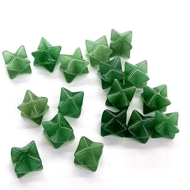 20pcs Natural Green Aventurine Stone Merkaba Star Healing Reiki Adventurine