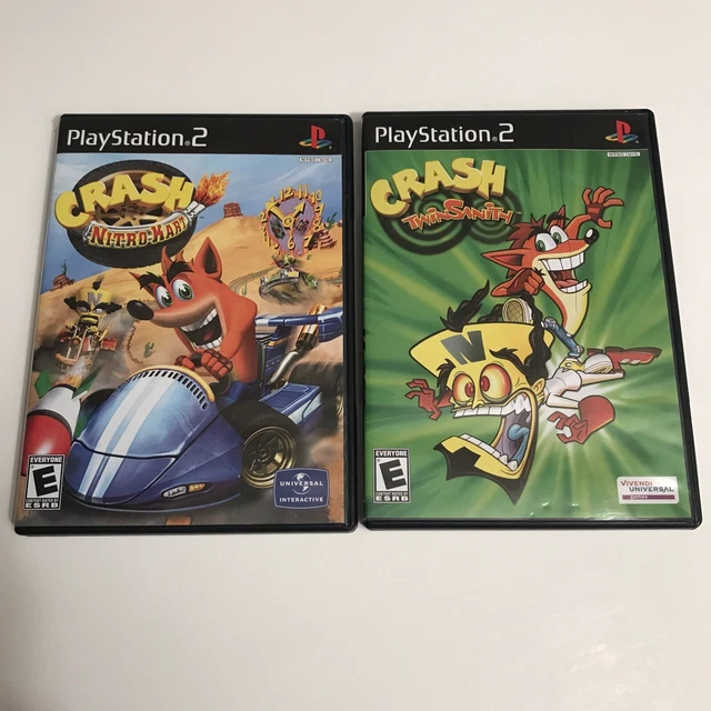 CRASH TWINSANITY & Crash nitro Kart PS2 Playstation 2 Bundle Lot TESTED