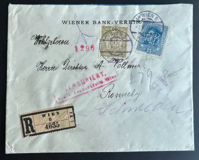 Österreich 1918  schöner Auslands R-Brief nach Schweden  mit Zensur