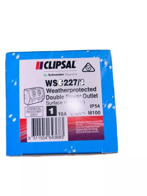 Clipsal by Schneider Electric  CLIPSAL WSC227/2 | Double Weatherproof Power Poin