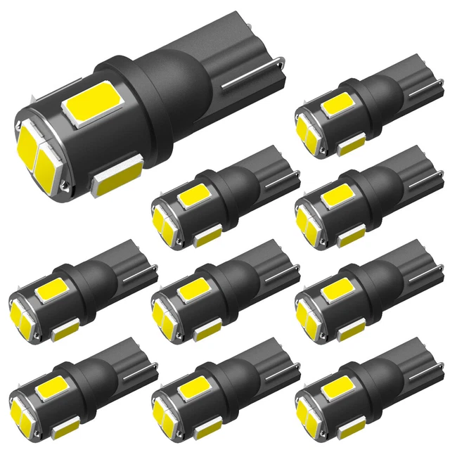 Targa fanale laterale T10 501 W5w lampadine led canbu xeno bianco lato nascosto SMD 10X