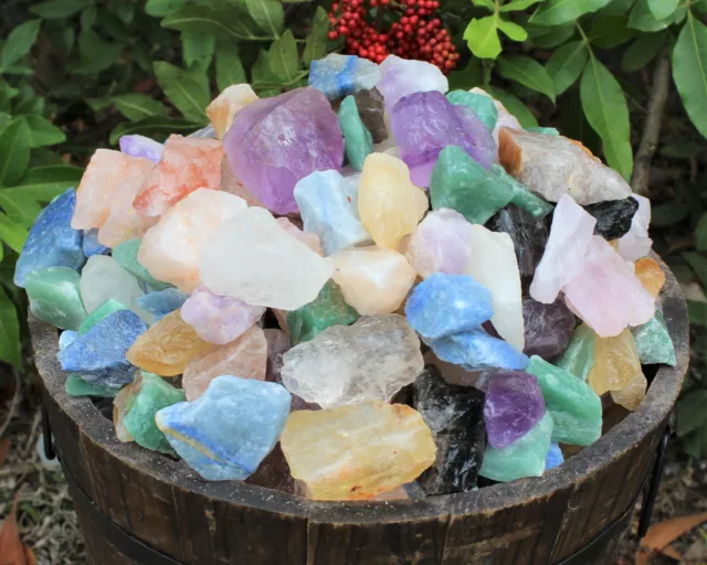 1/2 lb Lot Natural Rough Mixed QUARTZ (Amethyst, Citrine, Clear, Smokey, Rose)