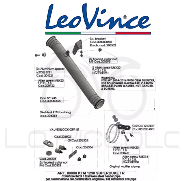 80001 Collettore Elimina Catalizzatore Leovince Yamaha Yzf-R1/M 2021