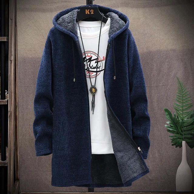 Men's Thick Warm Fleece Lined Hooded Hoodie Winter Zip Up Coat Jacket Sweatshirt