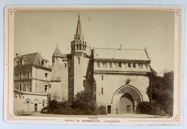 Neurdein, France, Tours, Portail de Marmoutiers, albumen print, ca.1880 Vintage