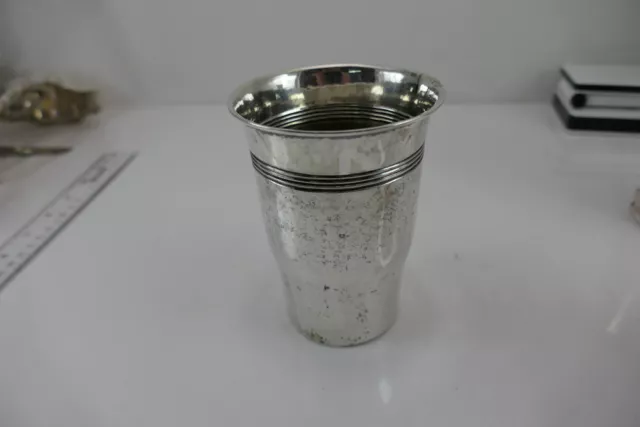 Fine Large DANISH Sterling Beaker Hammered August Thomsen  1926