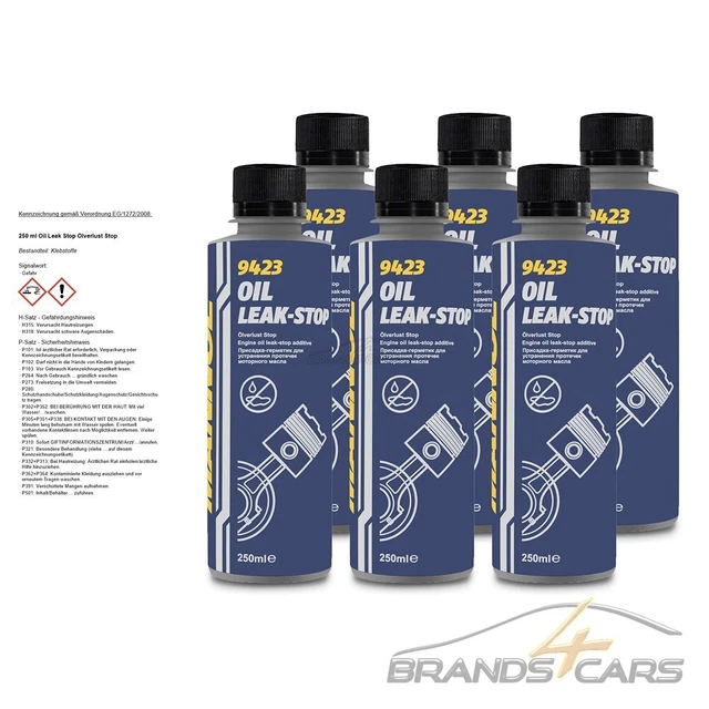 6x 250 ml MANNOL OIL LEAK STOP SIGILLANTE MOTORE PERDITA OLIO STOP PERDITE OLIO