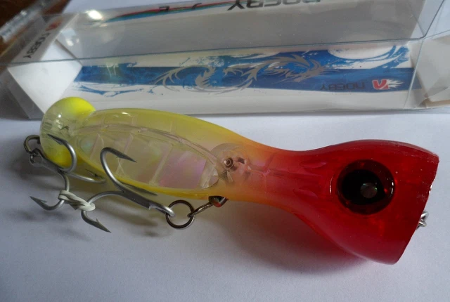 Noeby leurre Popper 13cm 50g nage surface couleur rouge jaune