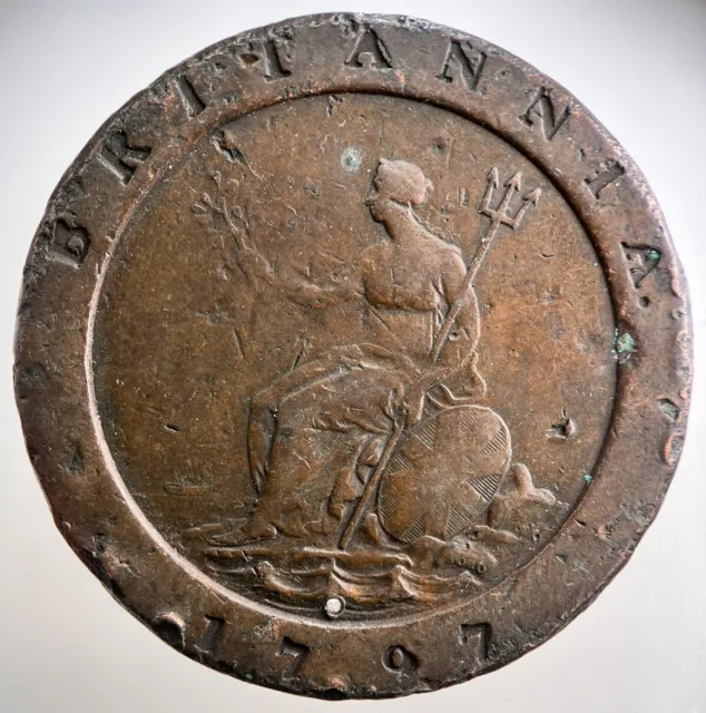 1797 George III Large Cartwheel Two-Pence Coin | Fine Collectable Grade | a1126