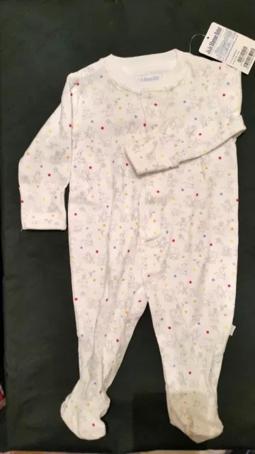 NEW JoJo Maman Bebe Circus Sleepsuit, White, 3-6 Months & Hat