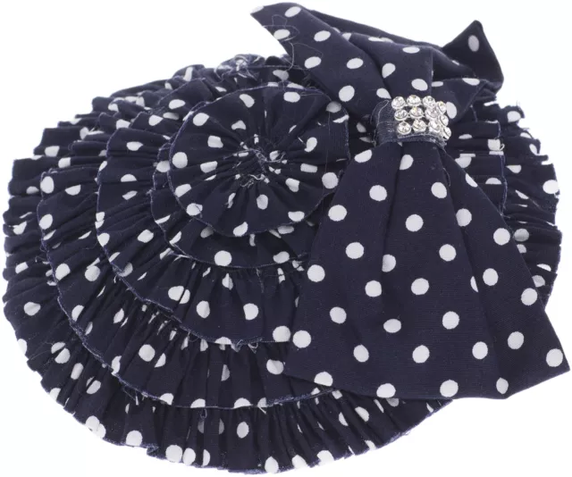 Vintage »JESSE RUFFEL« Dots PUNKTE PILLBOX Hütchen Fascinator Blau Rockabilly 3