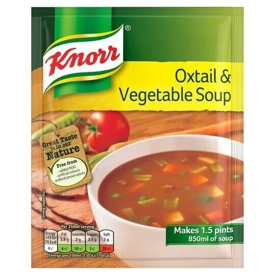 Knorr Oxtail & Vegetable Soup Mix 66g 2.32OZ UKEU VAT INC And Ireland Irish food