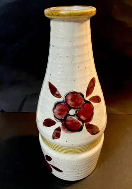 Vintage Handmade & Painted Art Pottery Ceramic Speckle Glaze Vase 8.5"