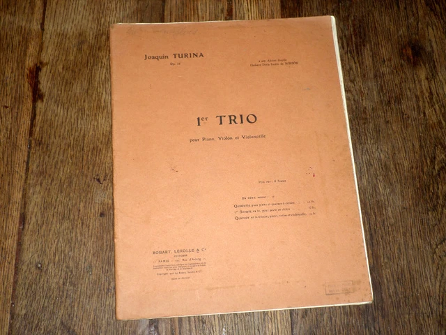 1er trio pour piano violon et violoncelle Op.35 Joaquin Turina 1926