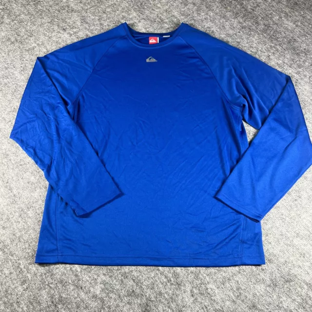 Quiksilver Performance Long Sleeve Shirt Mens Size Large Blue Polyester