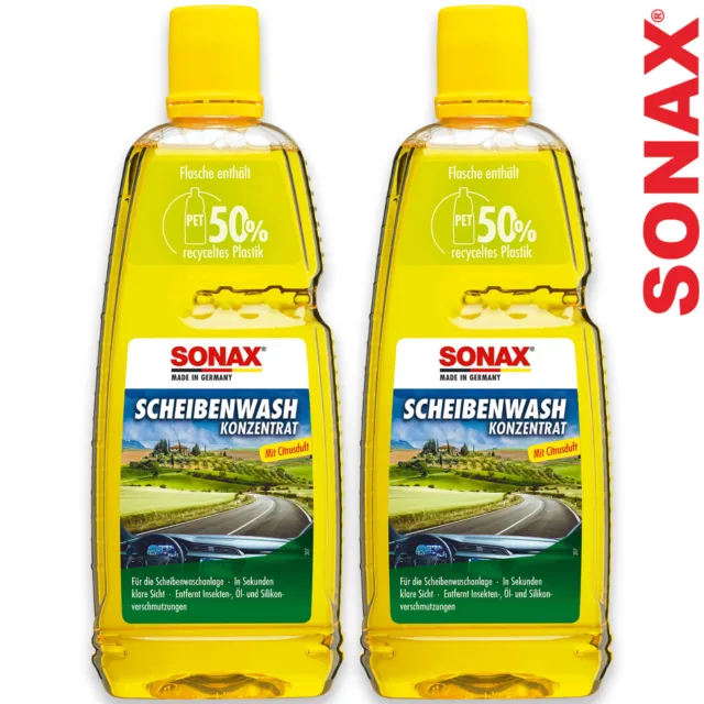 2x SONAX Scheibenwash Konzentrat Citrus Scheibenwasser Wischwasser Reiniger 1L