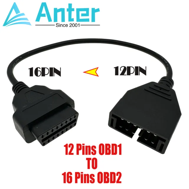 12 Pin OBD1 To 16 Pin OBD2 Convertor Adapter Cable For GM Diagnostic Scanner