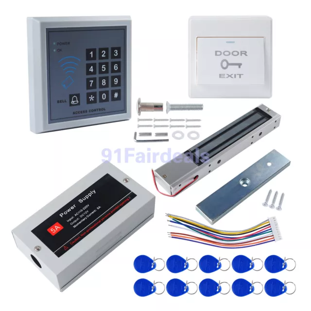 RFID Door Entry Security Access Control System Kit Set Magnetic Electronic Lock