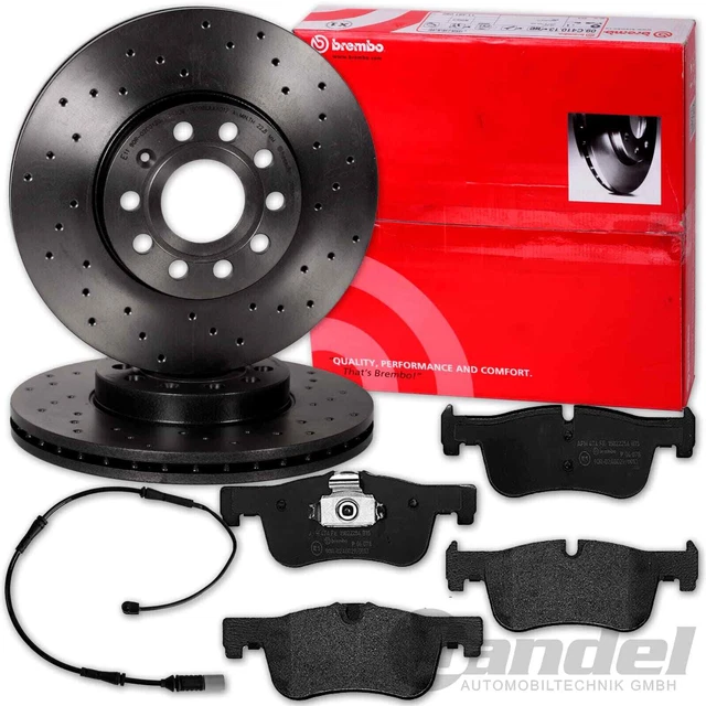 DISCHI FRENO BREMBO SPORT + PASTIGLIE ANTERIORI adatti per BMW Serie 1 F20 F21 2 F22 F23
